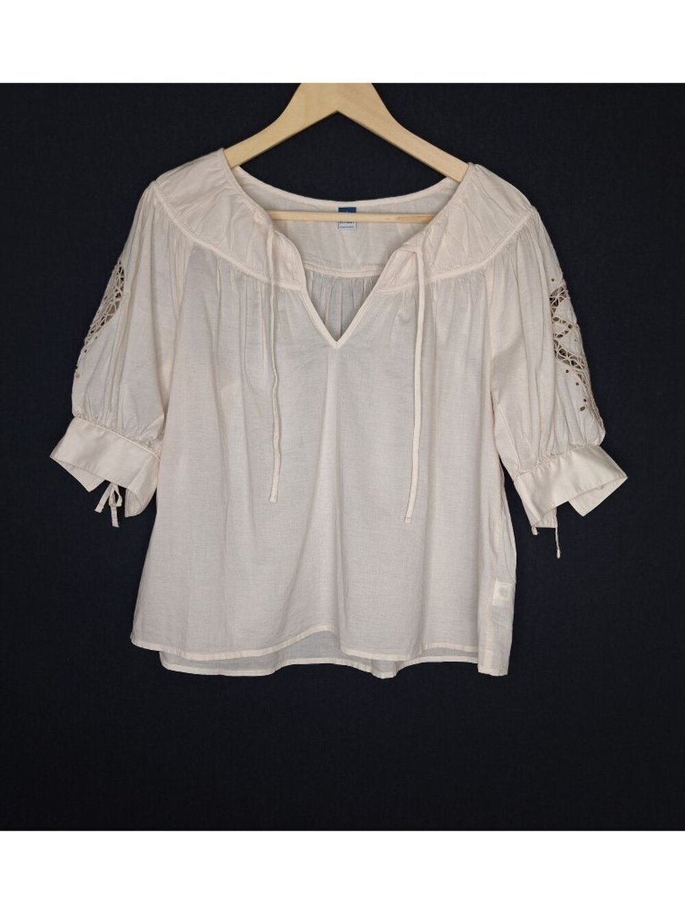NWT Old Navy Flowy Lightweight Cotton Blouse Size S/M Boho Gypsy Cottage Summer